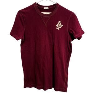 Men's Y2K Abercrombie & Fitch Logo Muscle Tee Maroon Shirt Size S Preppy